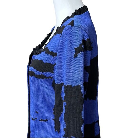 Toula Blue and Black Knit Jacket with Ruffles Sz 6 NWT - Picture 5 of 14